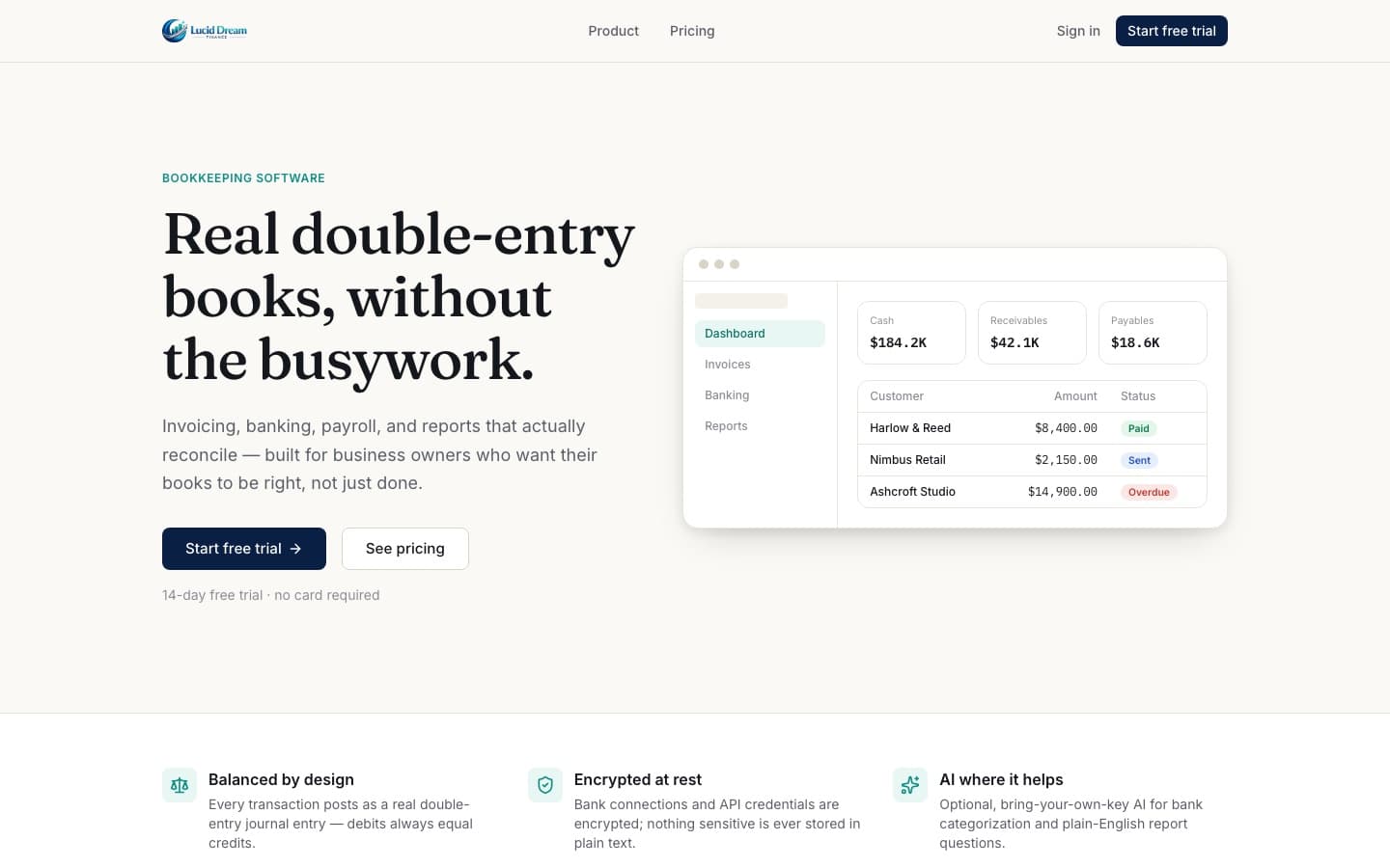 Lucid Dream Finance — live product